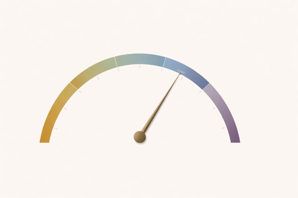 Freedom Index score visualization showing three dimension arcs for Health, Wealth, and Capacity converging into a single number